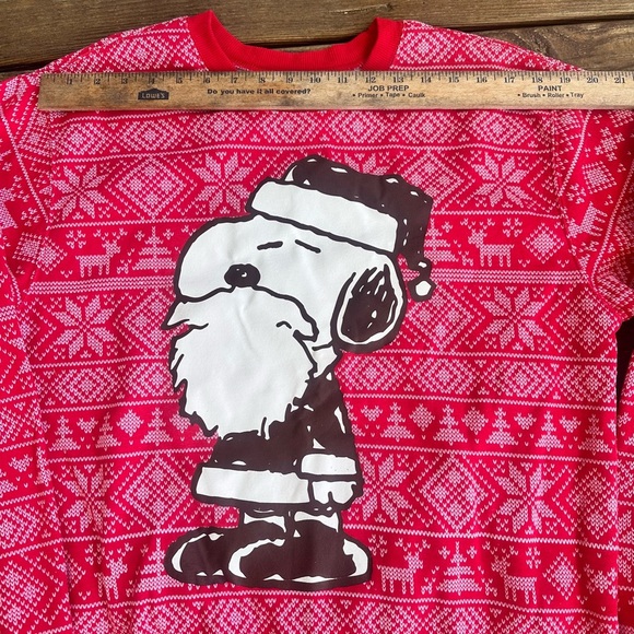 Peanuts Red and White Crewneck Sweater with Snoopy Design size XL - Picture 3 of 7